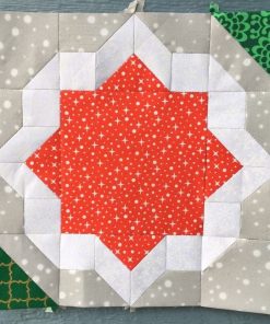 Fussy Cut Center Christmas Star EPP PDF Pattern