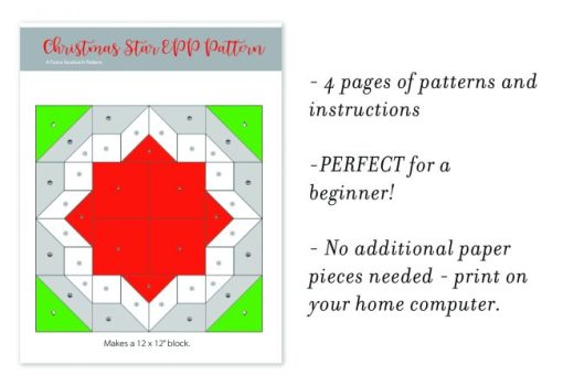 Christmas Star English Paper Piecing (EPP) PDF Pattern - Image 2